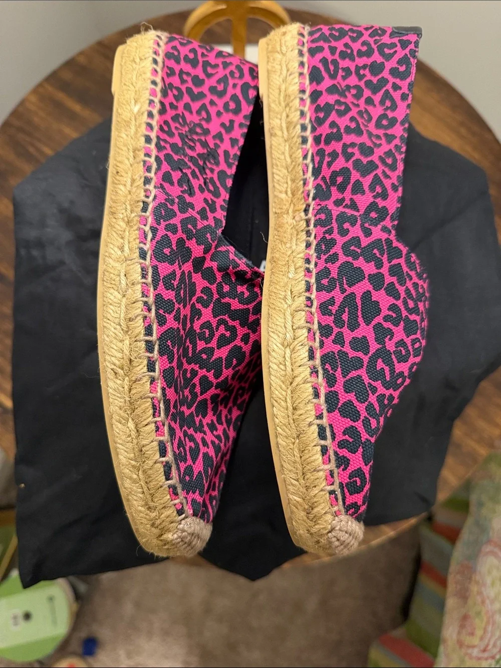 Saint Laurent Leopard Print Espadrille Flats + dust bag